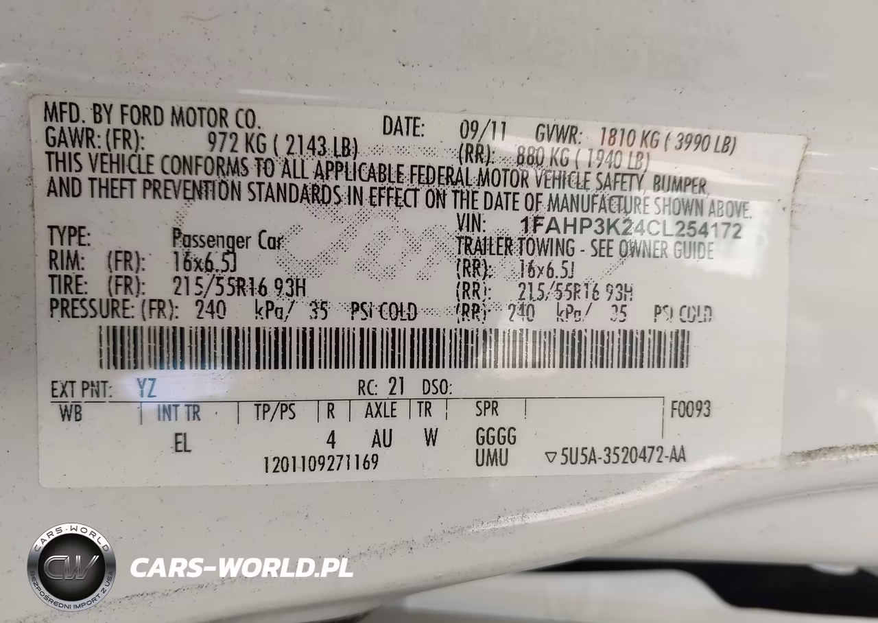 2012 Ford Focus Se VIN:1FAHP3K24CL254172 - 9