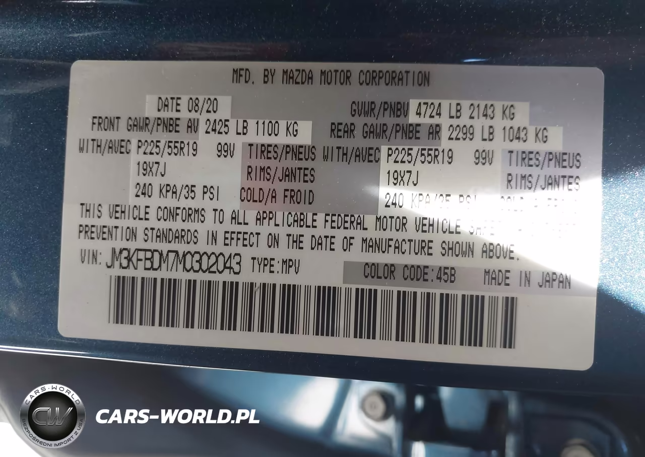 2021 Mazda Cx-5 Grand Touring VIN:JM3KFBDM7M0302043 - 9