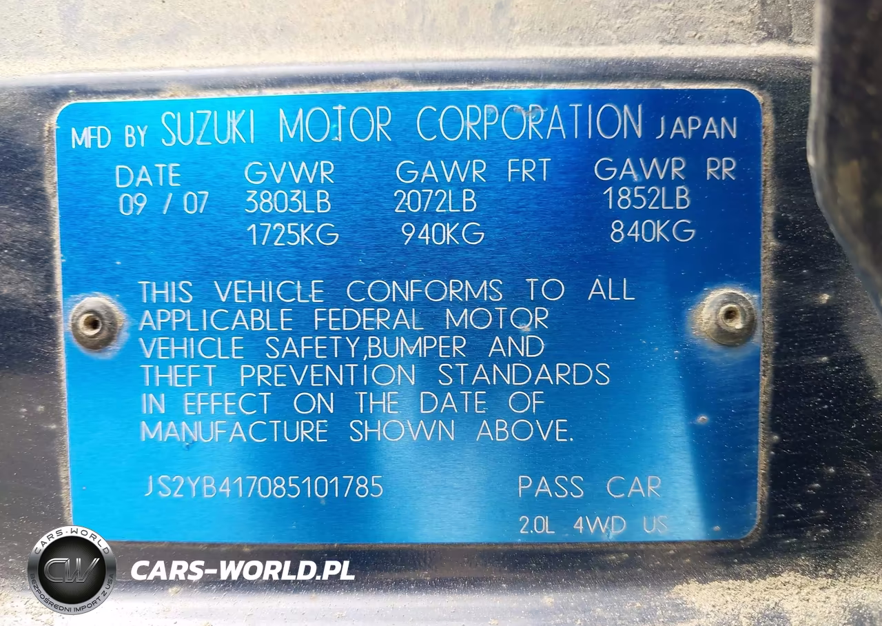 2008 Suzuki Sx4 Convenience-Touring VIN:JS2YB417085101785 - 9