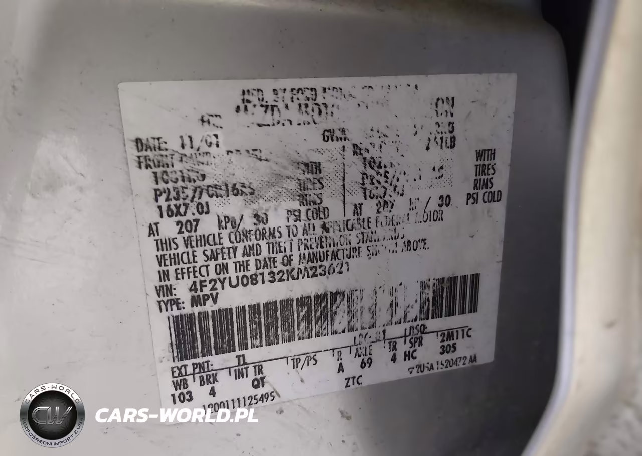 2002 Mazda Tribute Es V6-Lx V6 VIN:4F2YU08132KM23621 - 9