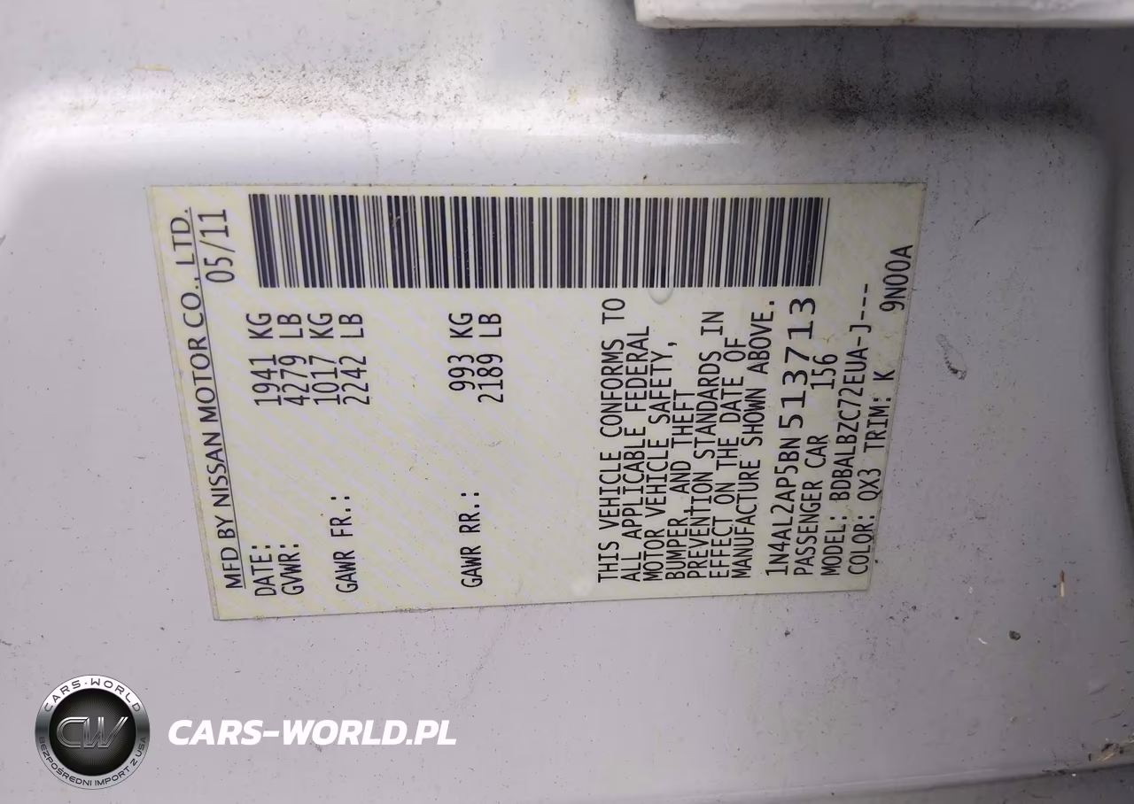 2011 Nissan Altima 2.5 S VIN:1N4AL2AP5BN513713 - 9