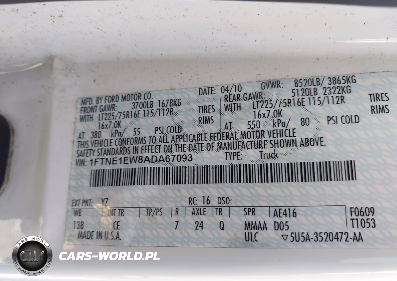 2010 Ford E-150 Commercial VIN:1FTNE1EW8ADA67093 - 9