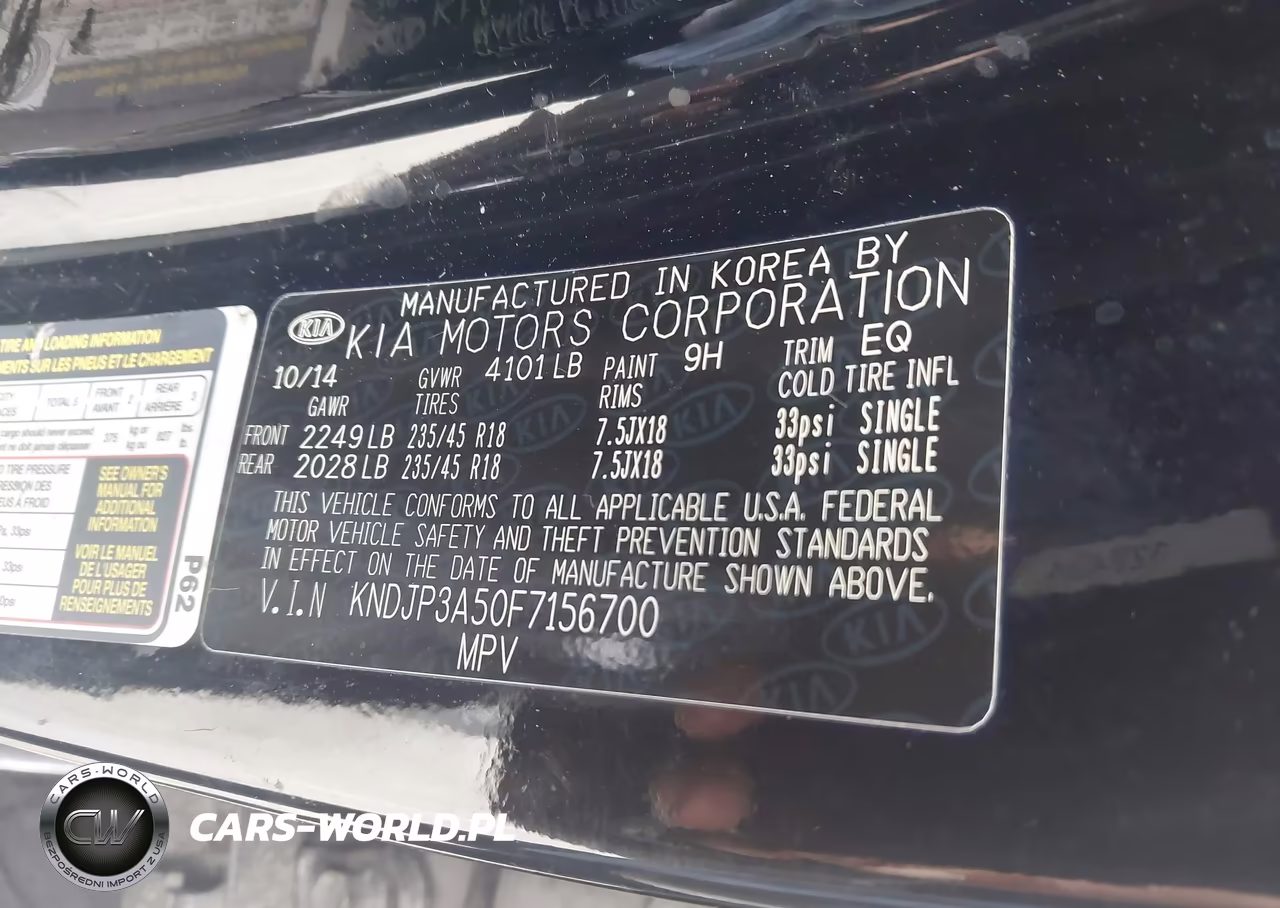 2015 Kia Soul + VIN:KNDJP3A50F7156700 - 9