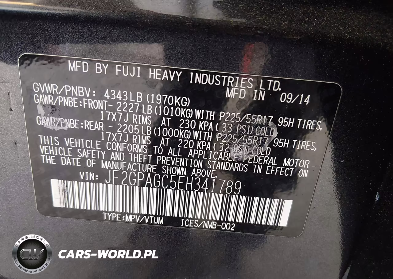 2014 Subaru Xv Crosstrek 2.0I Limited VIN:JF2GPAGC5EH341789 - 9