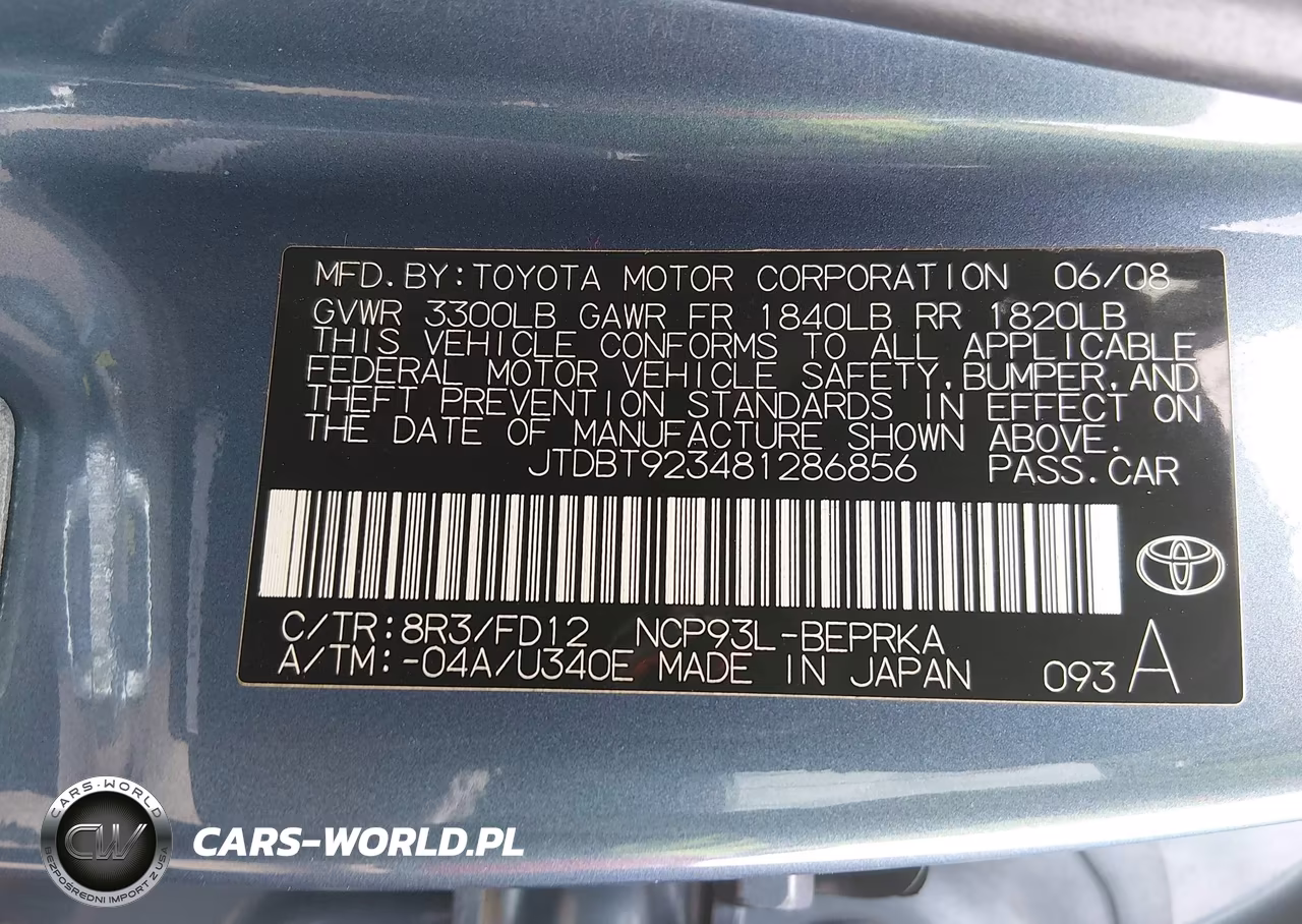 2008 Toyota Yaris VIN:JTDBT923481286856 - 9