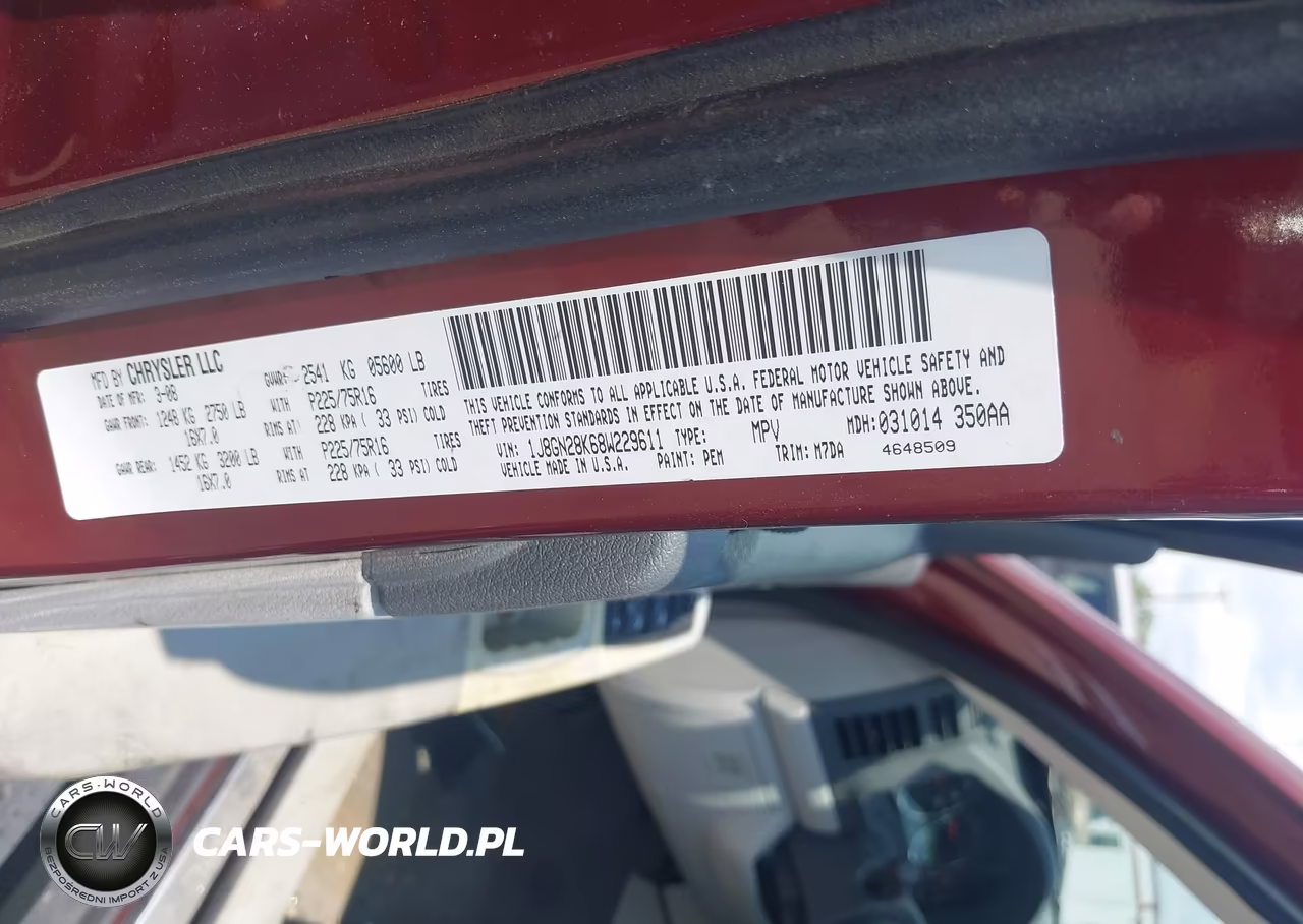 2008 Jeep Liberty Sport VIN:1J8GN28K68W229611 - 9