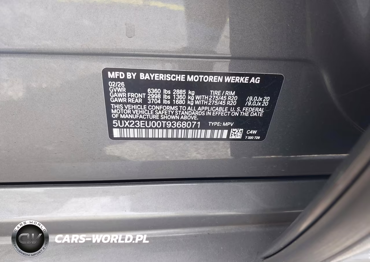 2026 BMW X5 xDrive40I VIN:5UX23EU00T9368071 - 9