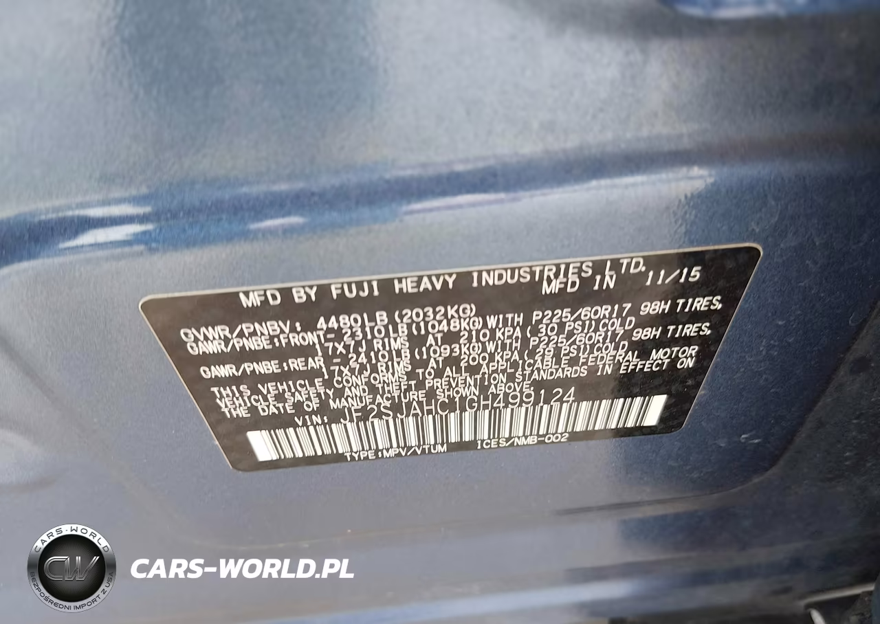 2016 Subaru Forester 2.5I Limited VIN:JF2SJAHC1GH499124 - 9