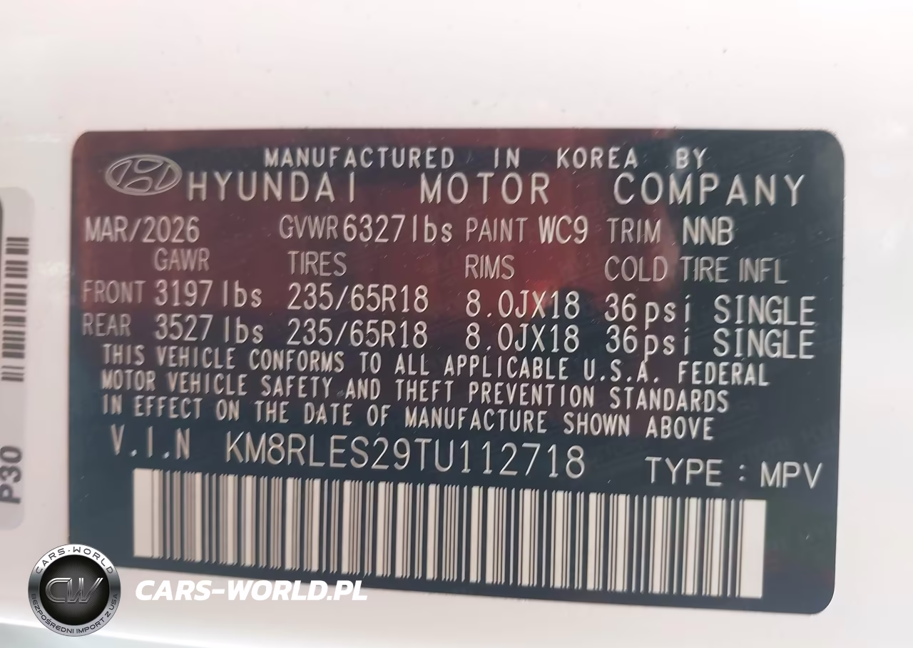 2026 Hyundai Palisade Sel 7P VIN:KM8RLES29TU112718 - 9