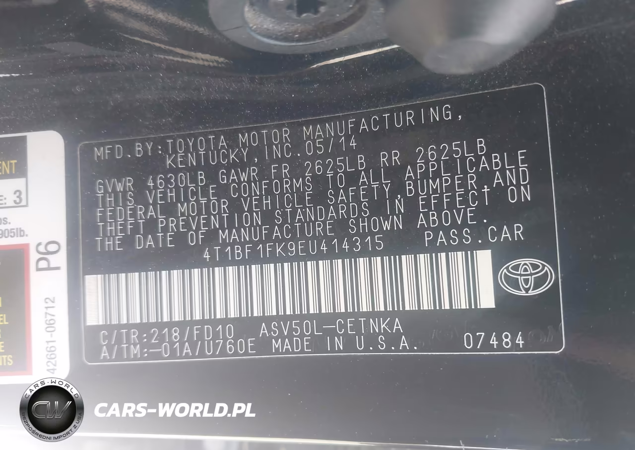 2014 Toyota Camry Le VIN:4T1BF1FK9EU414315 - 9