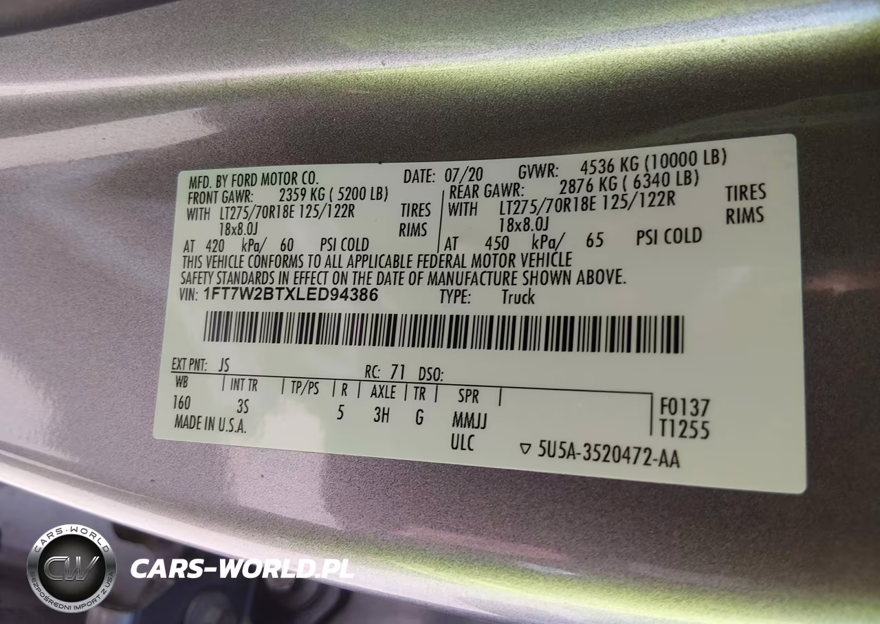 2020 Ford F-250 Xlt VIN:1FT7W2BTXLED94386 - 9