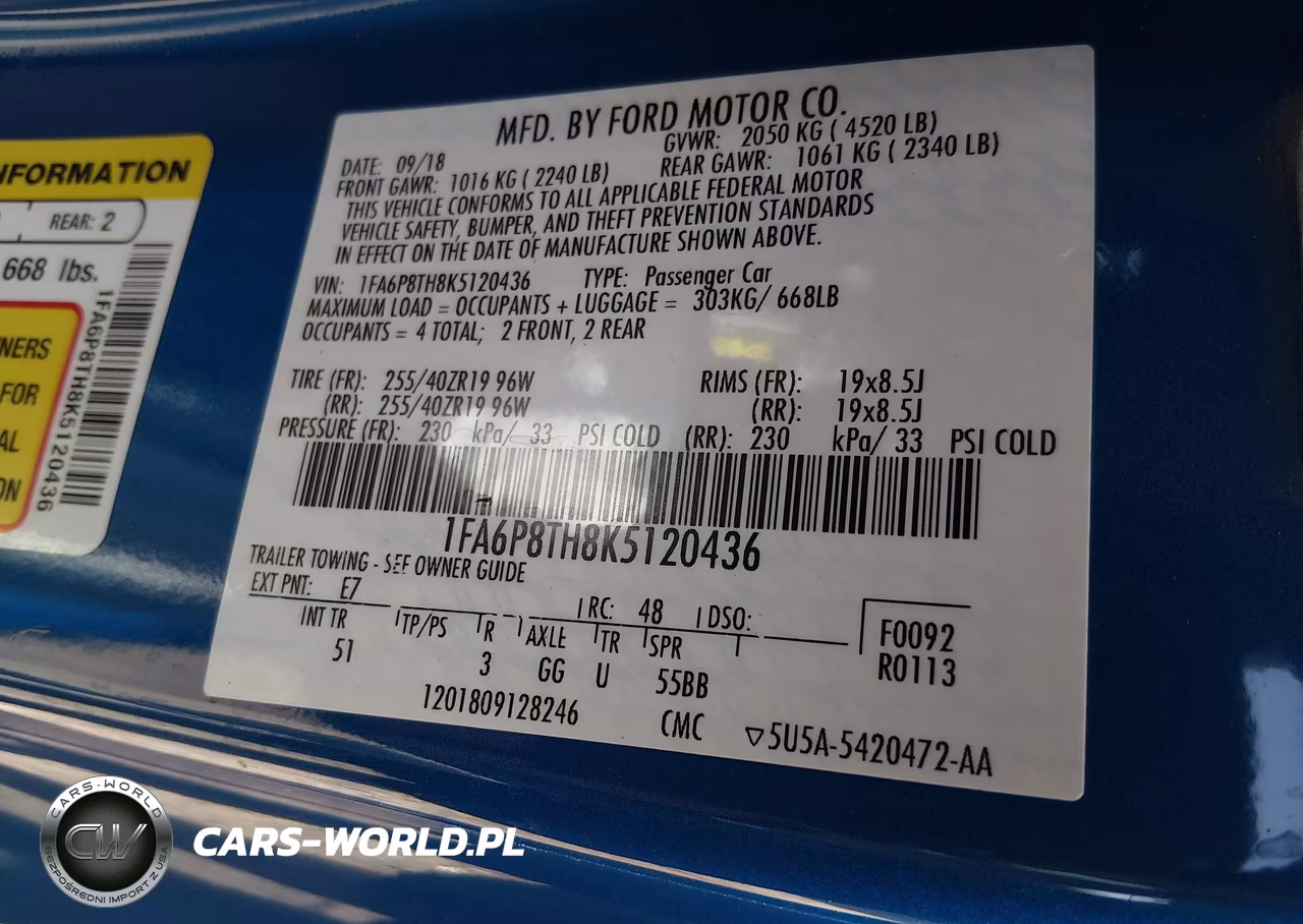 2019 Ford Mustang Ecoboost-Ecoboost Premium VIN:1FA6P8TH8K5120436 - 9