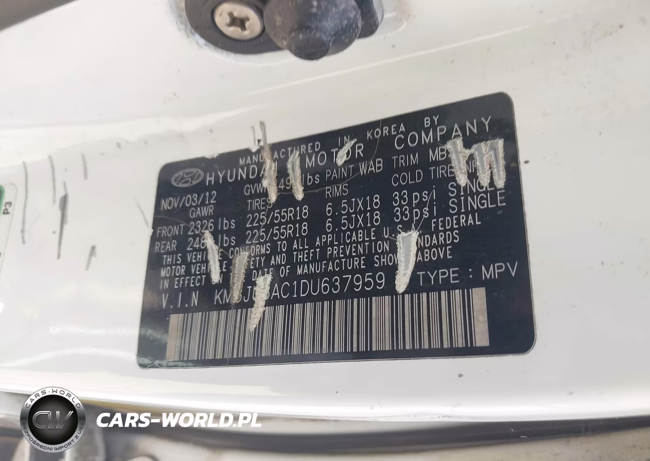2013 Hyundai Tucson Limited VIN:KM8JU3AC1DU637959 - 9
