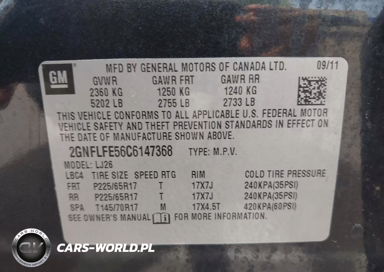 2012 Chevrolet Equinox Ltz VIN:2GNFLFE56C6147368 - 9