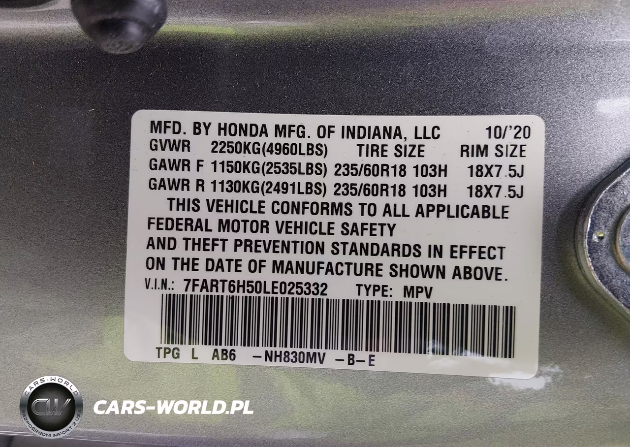 2020 Honda Cr-V Hybrid Ex VIN:7FART6H50LE025332 - 9