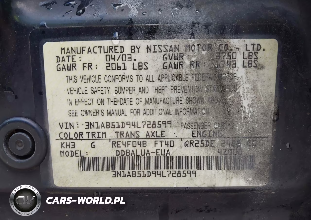 2004 Nissan Sentra Se-R VIN:3N1AB51D94L728599 - 9
