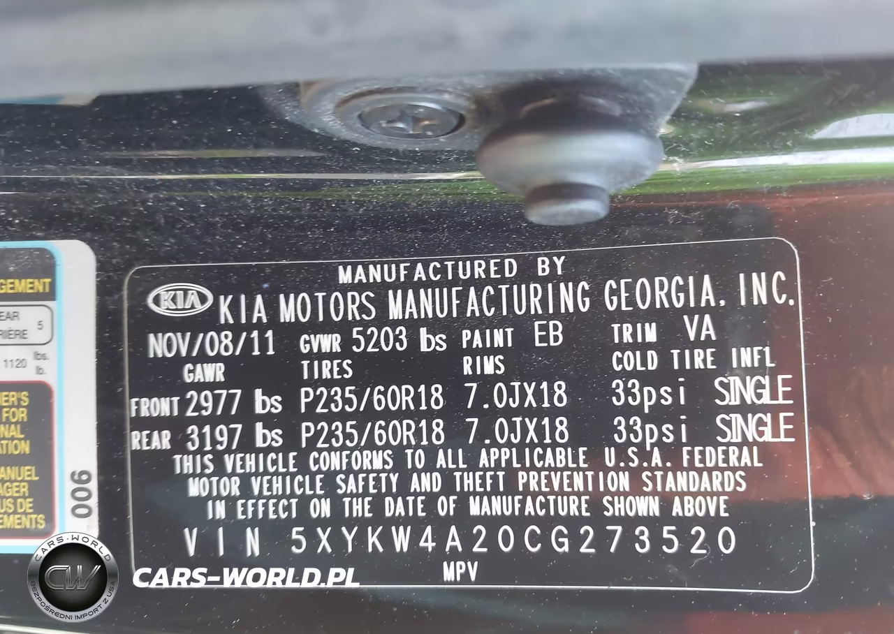 2012 Kia Sorento Sx V6 VIN:5XYKW4A20CG273520 - 9