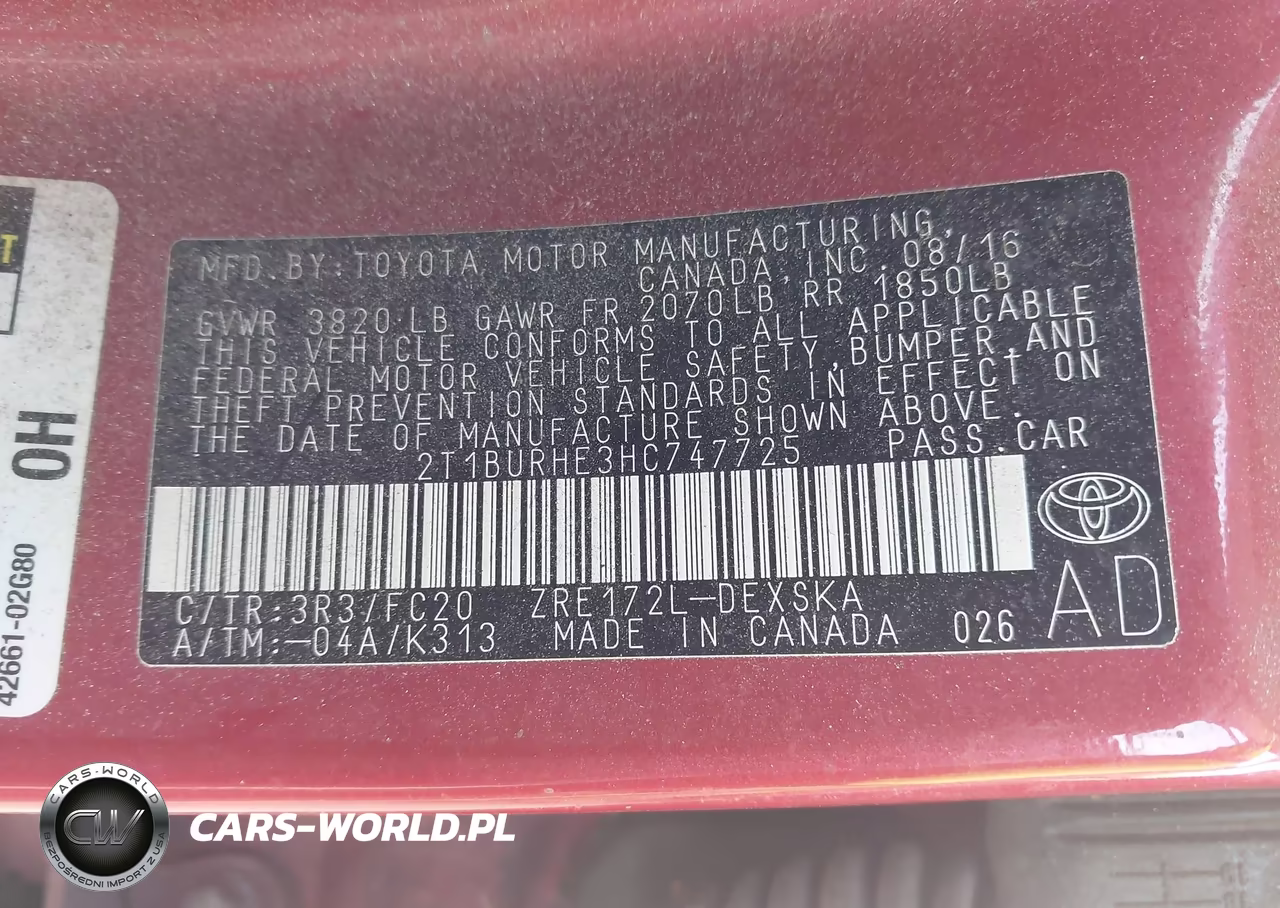 2017 Toyota Corolla Se VIN:2T1BURHE3HC747725 - 9