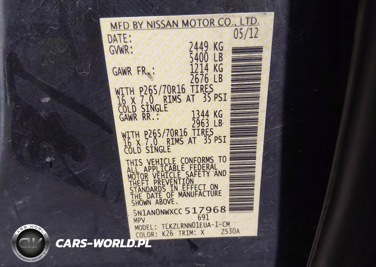 2012 Nissan Xterra S VIN:5N1AN0NWXCC517968 - 9