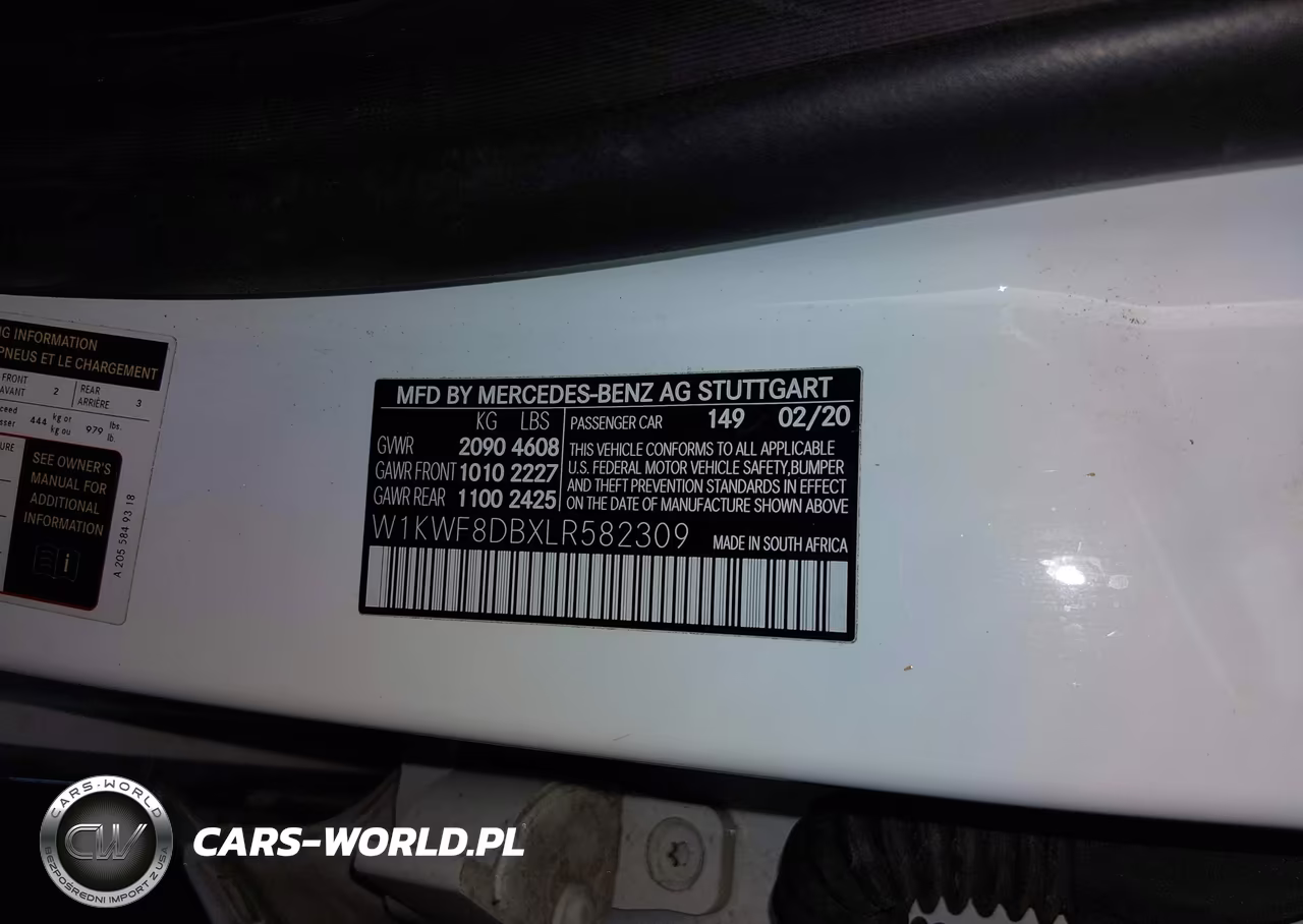 2020 Mercedes-Benz C 300 VIN:W1KWF8DBXLR582309 - 9
