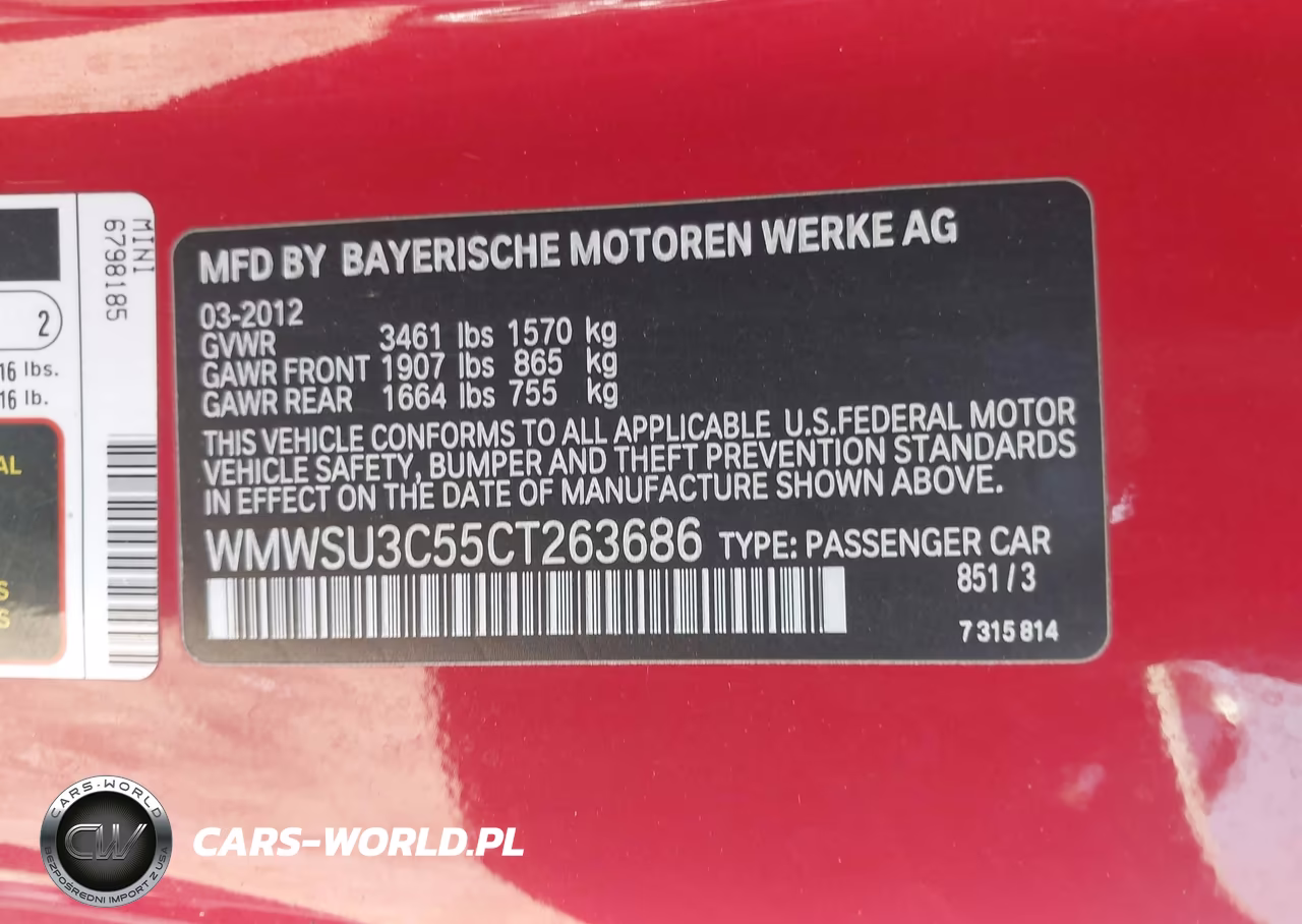 2012 Mini Cooper VIN:WMWSU3C55CT263686 - 9