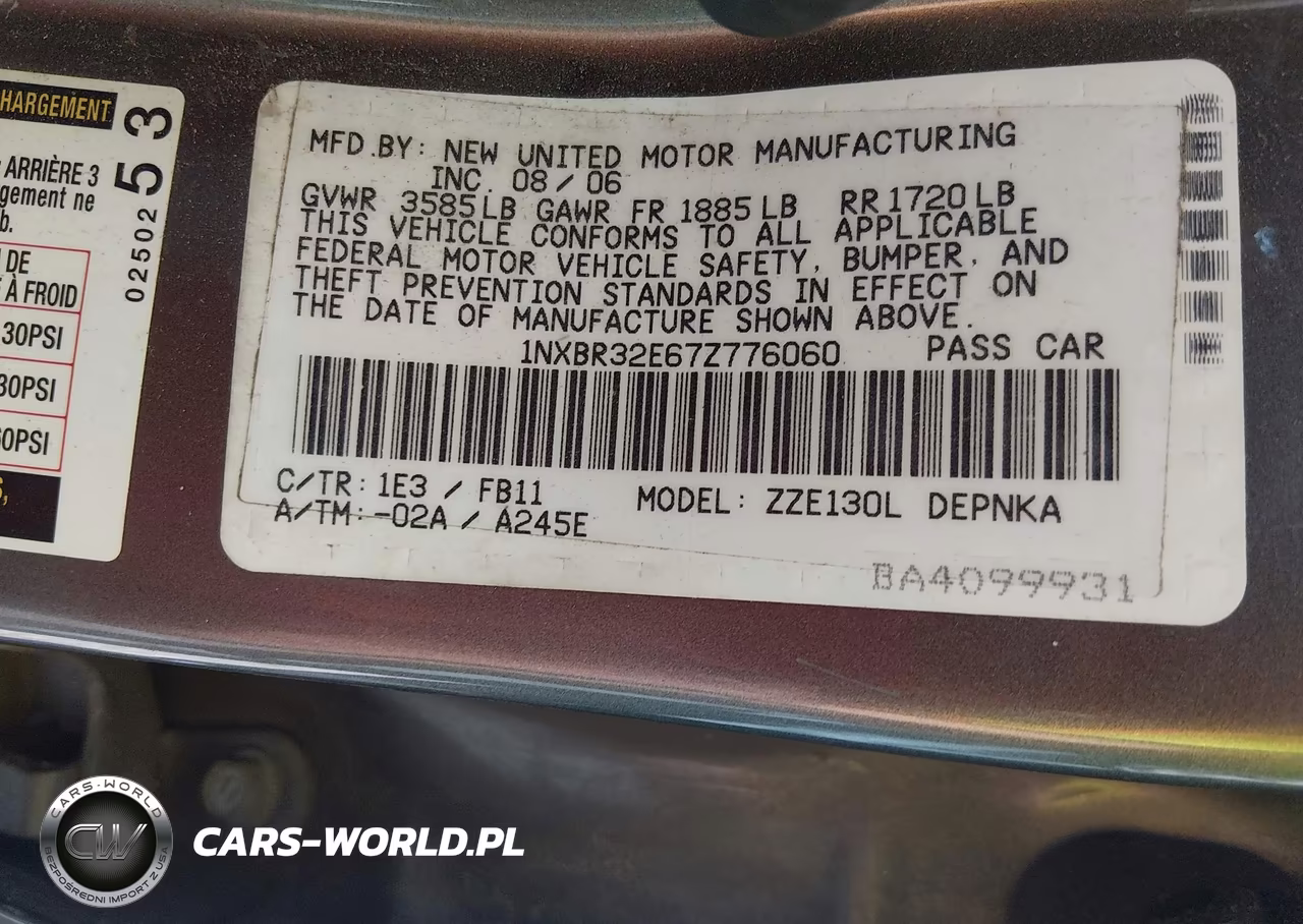 2007 Toyota Corolla Le VIN:1NXBR32E67Z776060 - 9