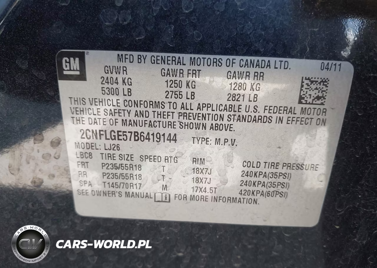 2011 Chevrolet Equinox Ltz VIN:2CNFLGE57B6419144 - 9