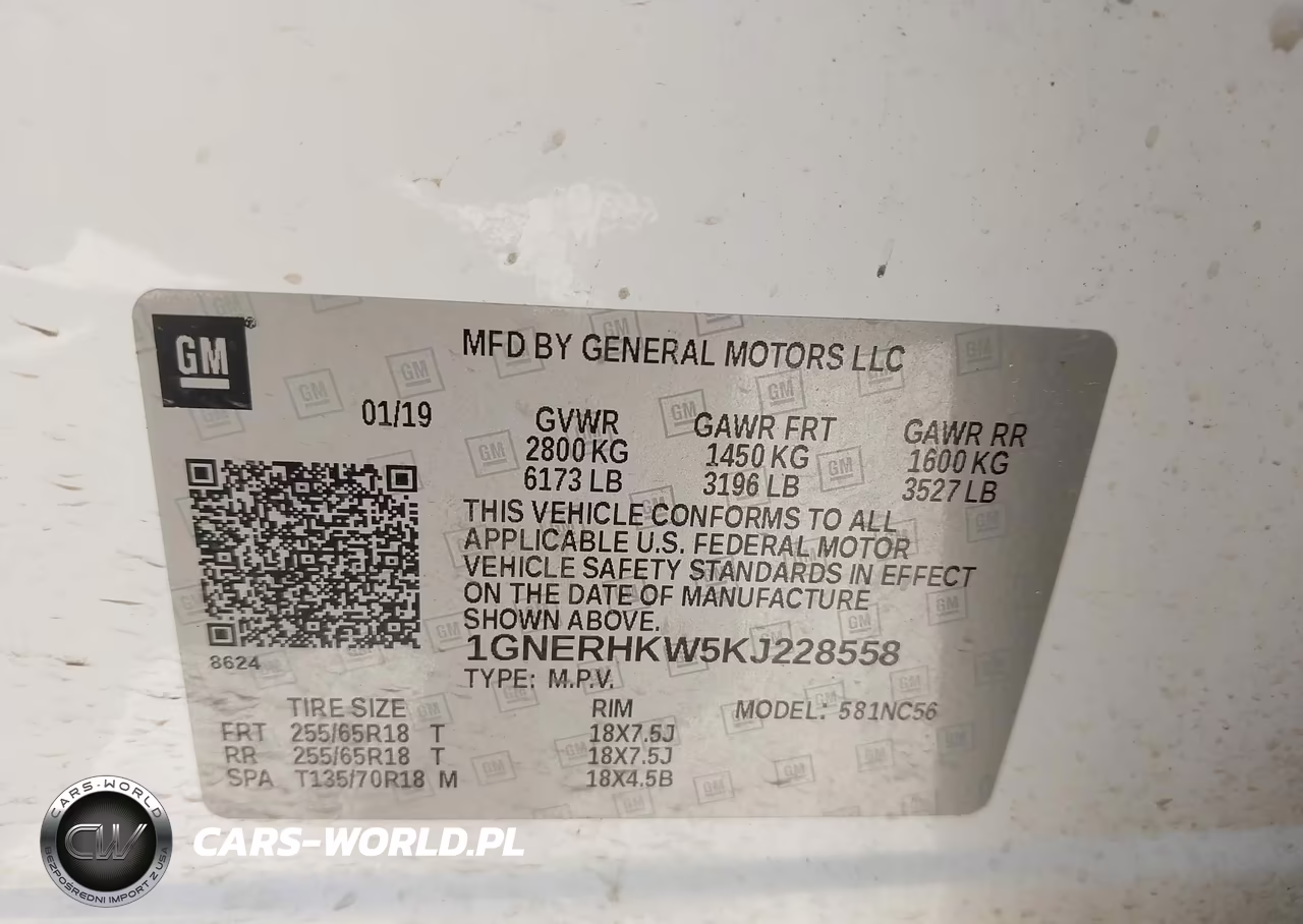 2019 Chevrolet Traverse 3Lt VIN:1GNERHKW5KJ228558 - 9