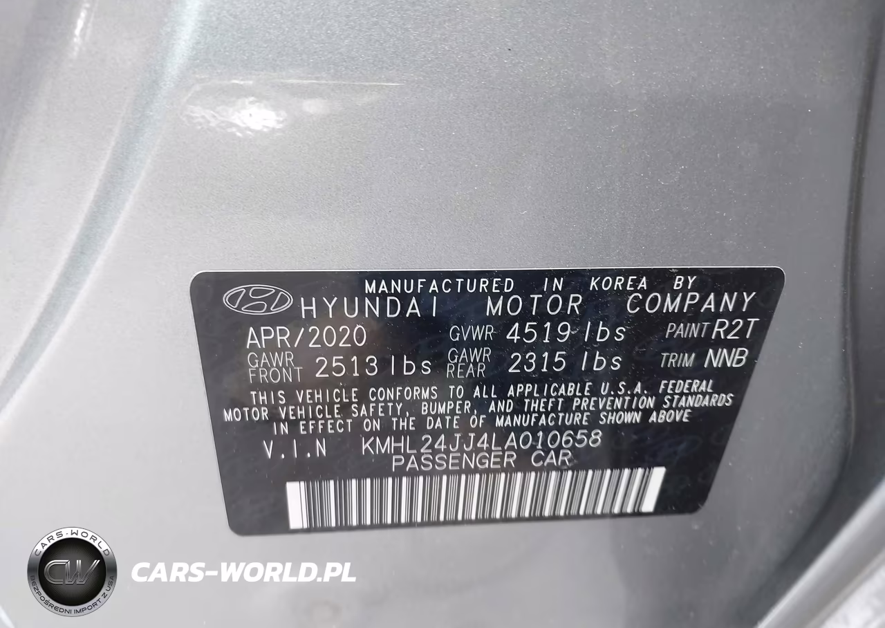 2020 Hyundai Sonata Hybrid Blue VIN:KMHL24JJ4LA010658 - 9