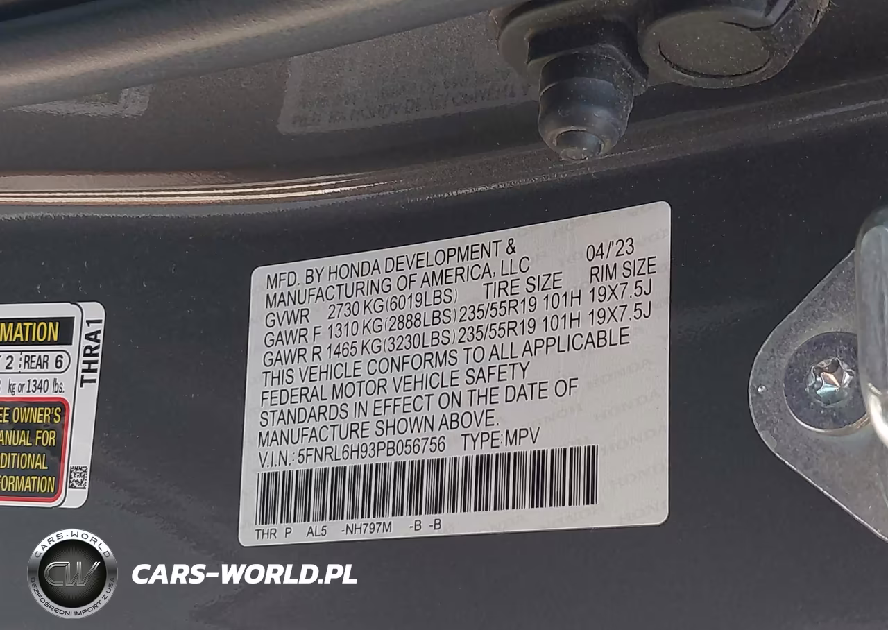 2023 Honda Odyssey Elite VIN:5FNRL6H93PB056756 - 9
