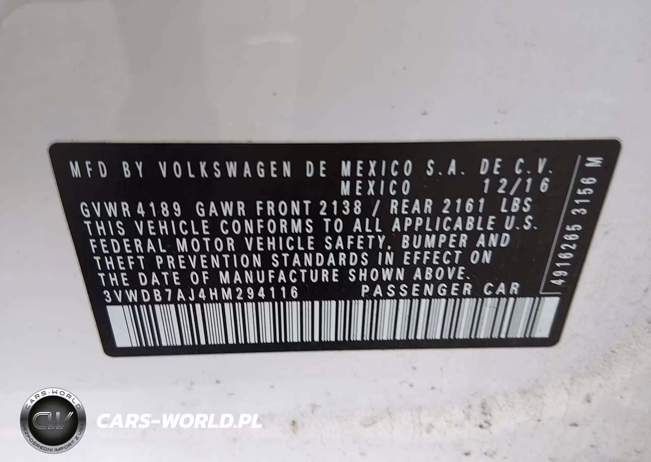 2017 Volkswagen Jetta 1.4T Se VIN:3VWDB7AJ4HM294116 - 9