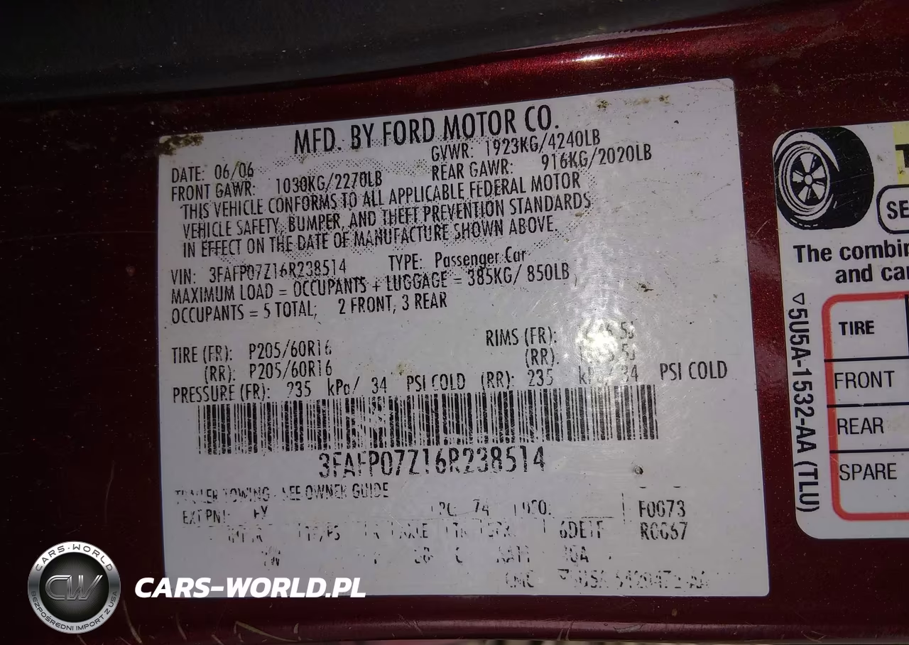 2006 Ford Fusion Se VIN:3FAFP07Z16R238514 - 9