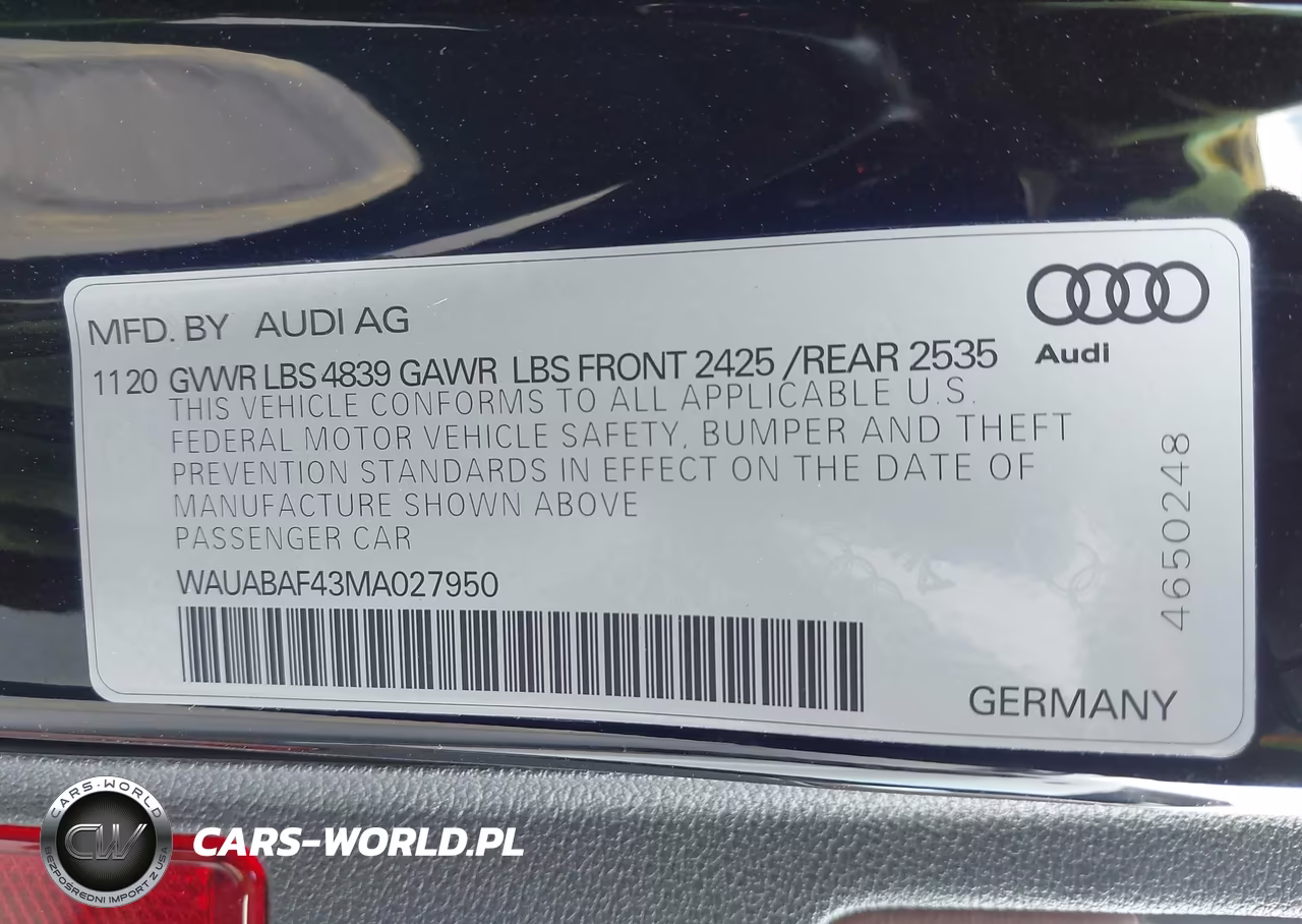 2021 Audi A4 Premium 40 Tfsi Quattro S Tronic VIN:WAUABAF43MA027950 - 9