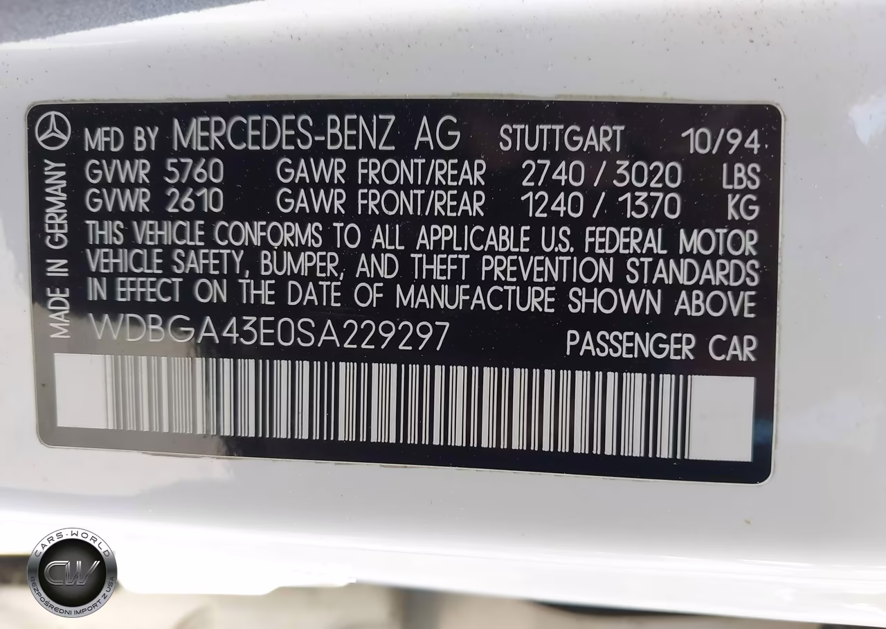 1995 Mercedes-Benz S 420 VIN:WDBGA43E0SA229297 - 9