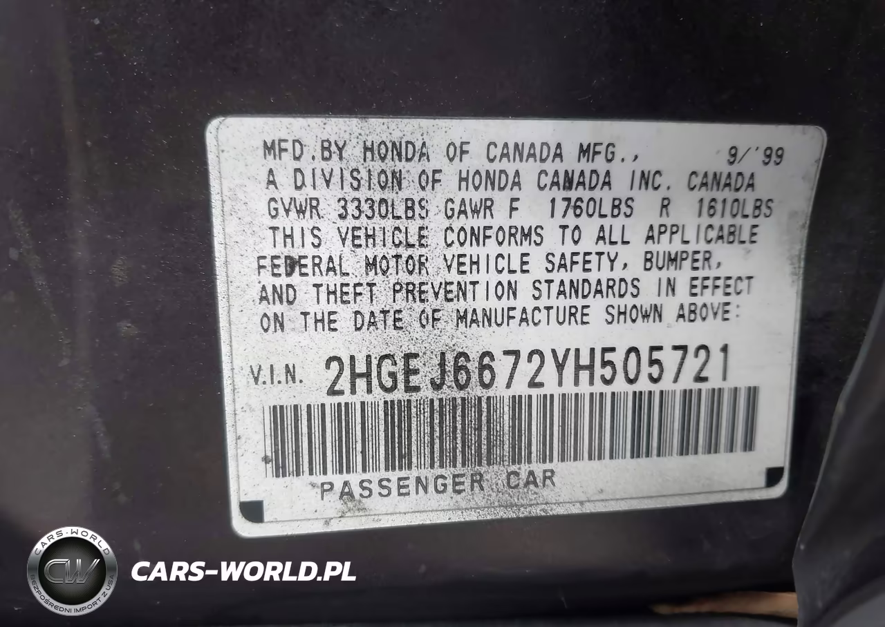 2000 Honda Civic Lx VIN:2HGEJ6672YH505721 - 9