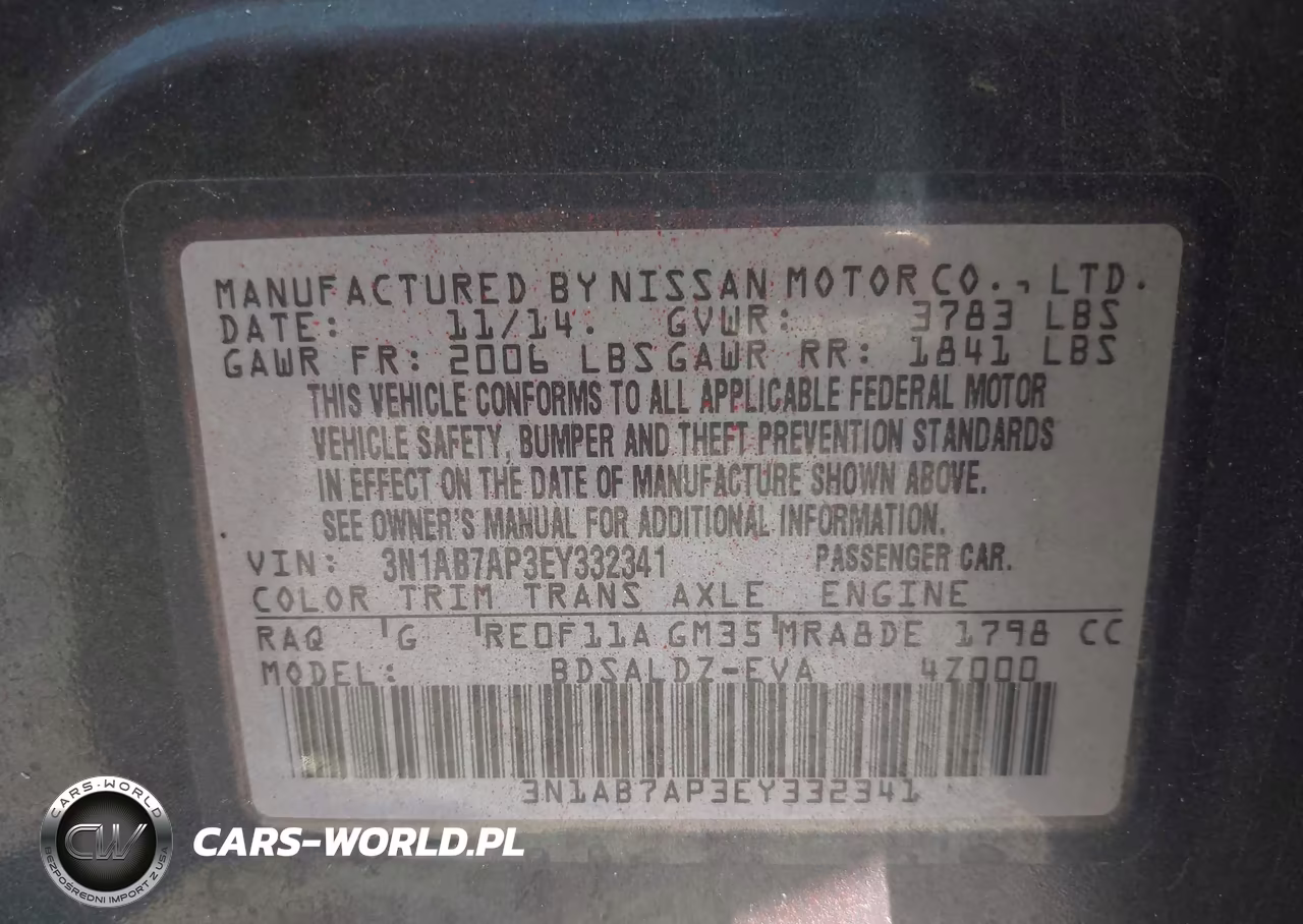 2014 Nissan Sentra Sv VIN:3N1AB7AP3EY332341 - 9