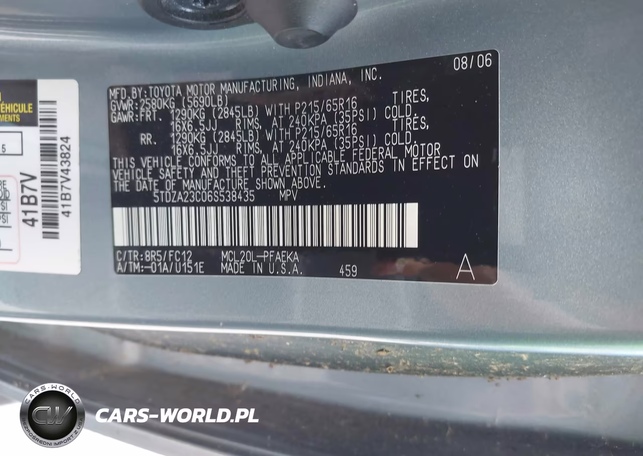 2006 Toyota Sienna Le VIN:5TDZA23C06S538435 - 9