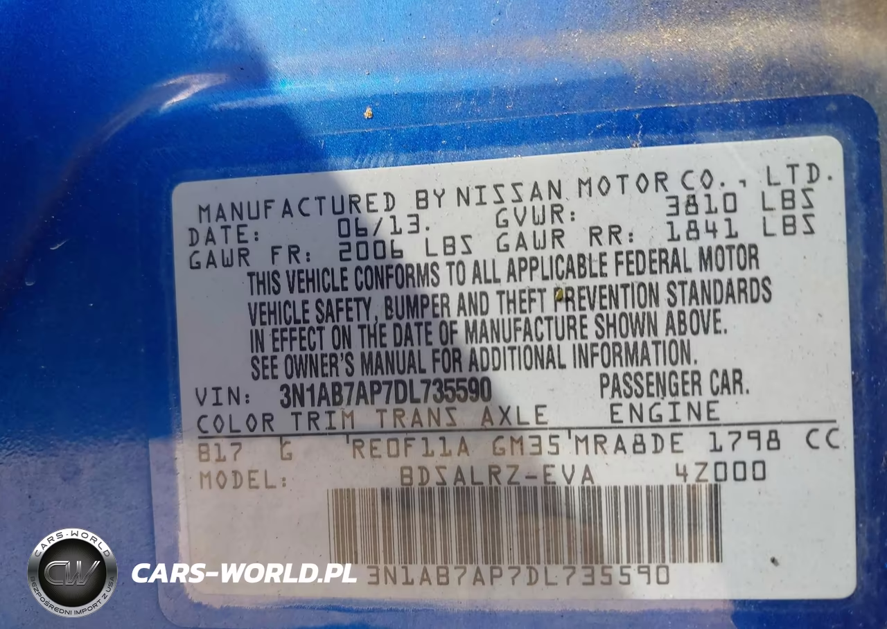 2013 Nissan Sentra Sr VIN:3N1AB7AP7DL735590 - 9