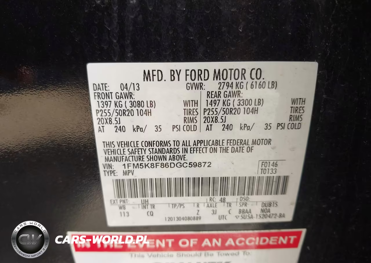 2013 Ford Explorer Limited VIN:1FM5K8F86DGC59872 - 9