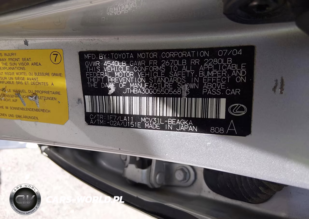 2005 Lexus Es 330 VIN:JTHBA30G055056873 - 9