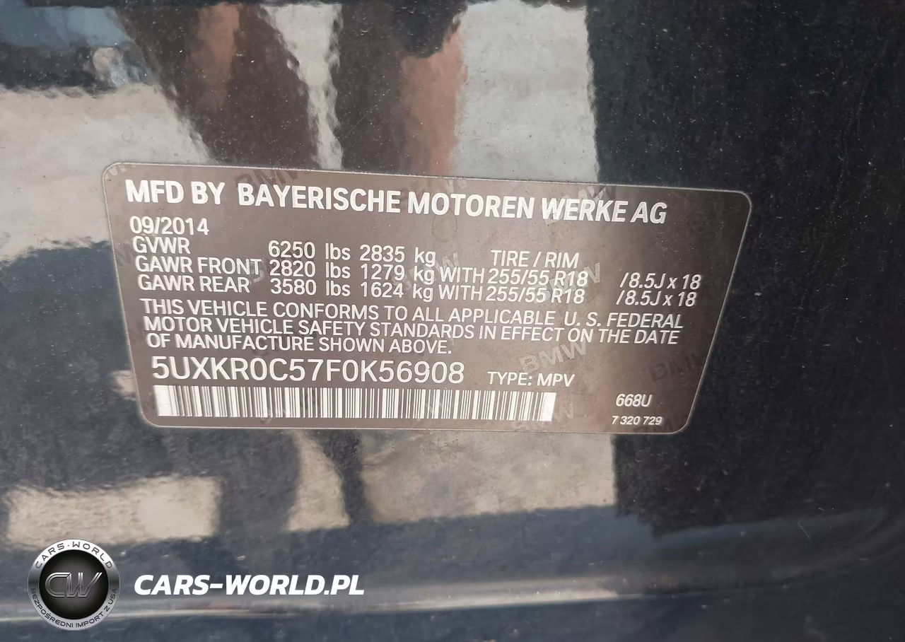 2015 BMW X5 xDrive35I VIN:5UXKR0C57F0K56908 - 9