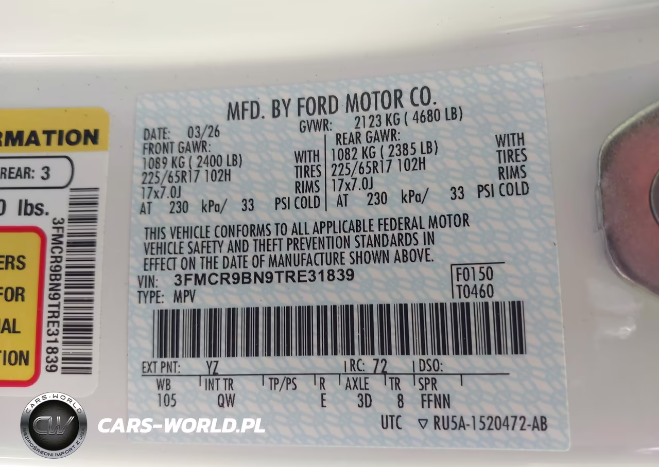 2026 Ford Bronco Sport Big Bend VIN:3FMCR9BN9TRE31839 - 9