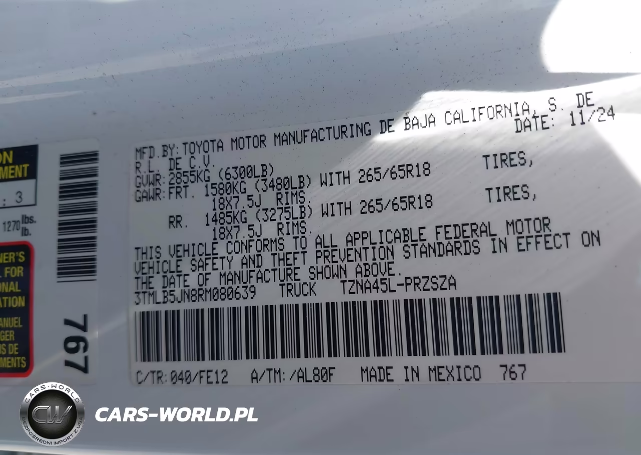 2024 Toyota Tacoma Trd Sport VIN:3TMLB5JN8RM080639 - 9