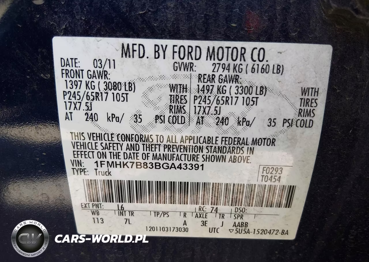 2011 Ford Explorer VIN:1FMHK7B83BGA43391 - 9