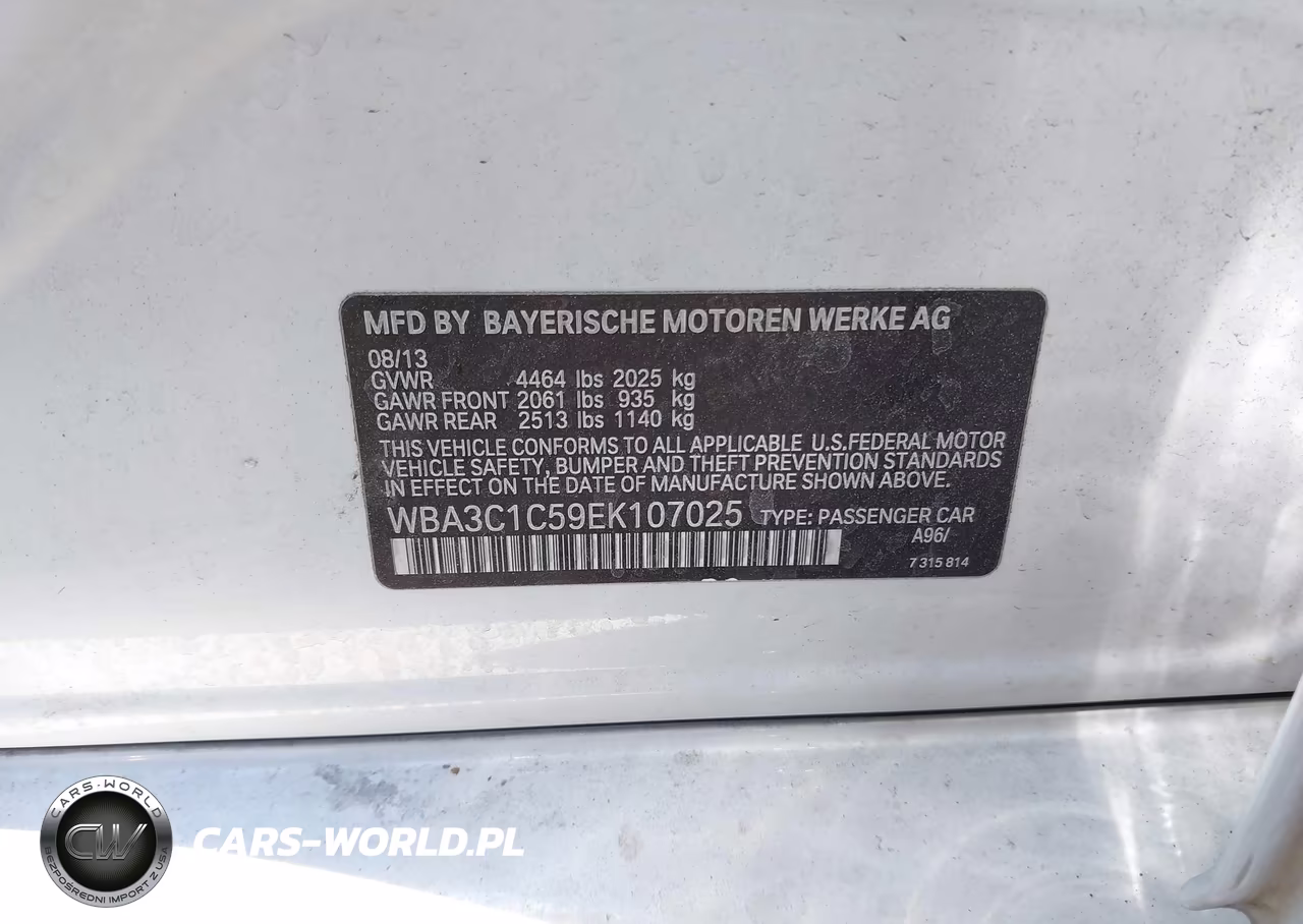 2014 BMW 328I VIN:WBA3C1C59EK107025 - 9