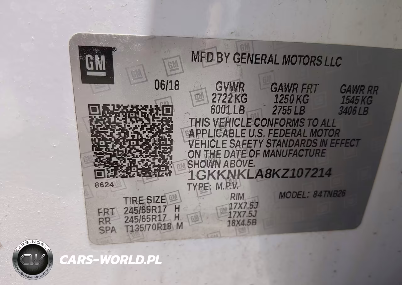 2019 GMC Acadia Sle-1 VIN:1GKKNKLA8KZ107214 - 9