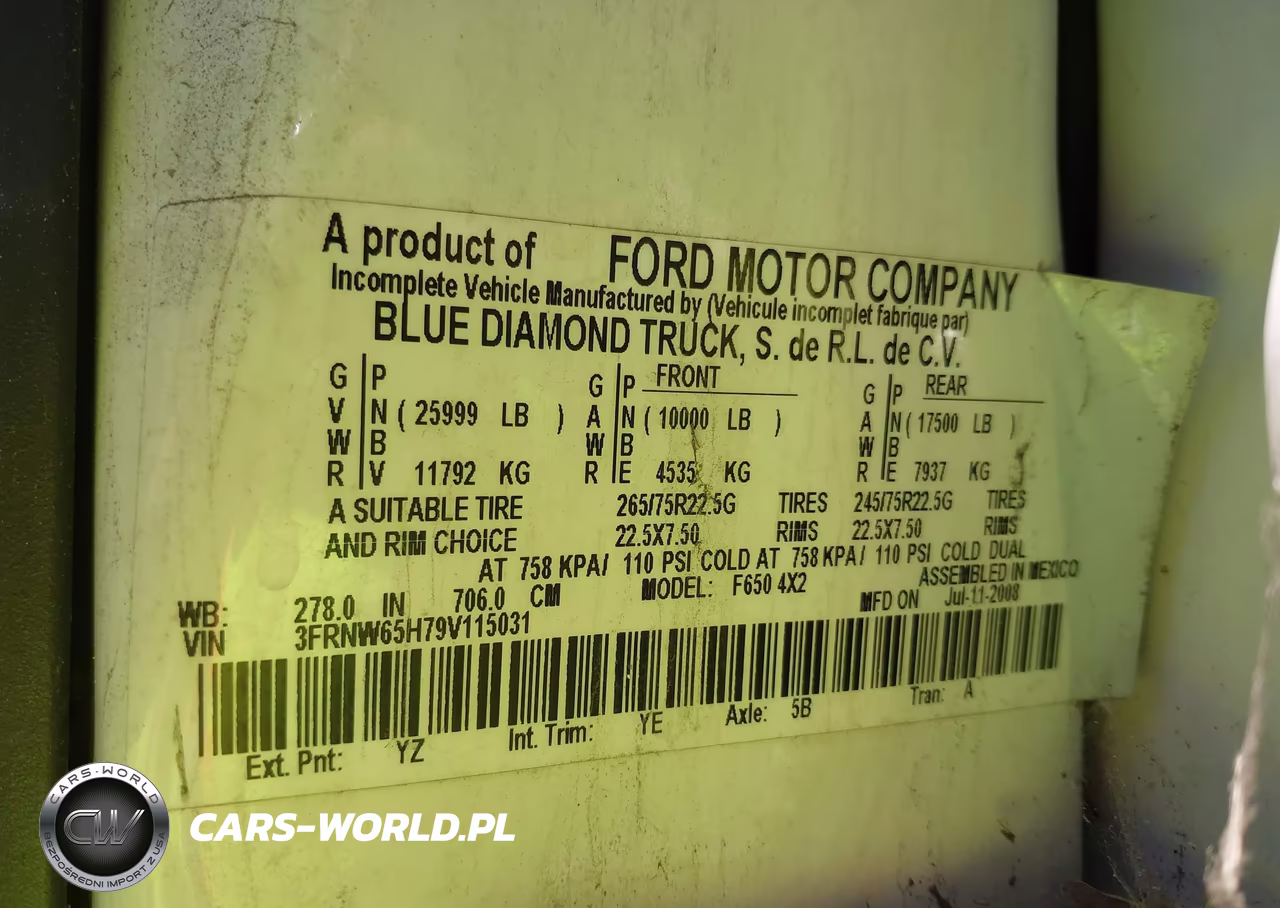 2009 Ford F-650 Xl-Xlt VIN:3FRNW65H79V115031 - 8