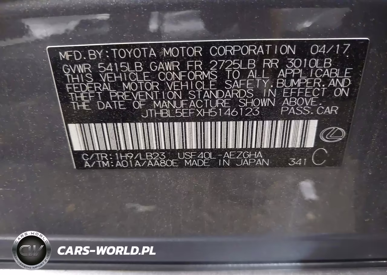 2017 Lexus Ls 460 VIN:JTHBL5EFXH5146123 - 9