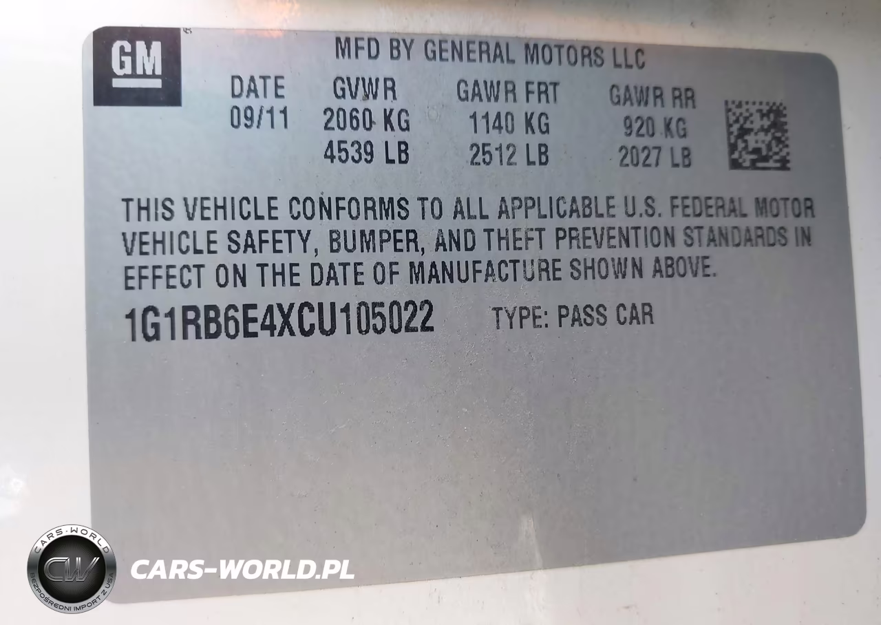 2012 Chevrolet Volt VIN:1G1RB6E4XCU105022 - 9