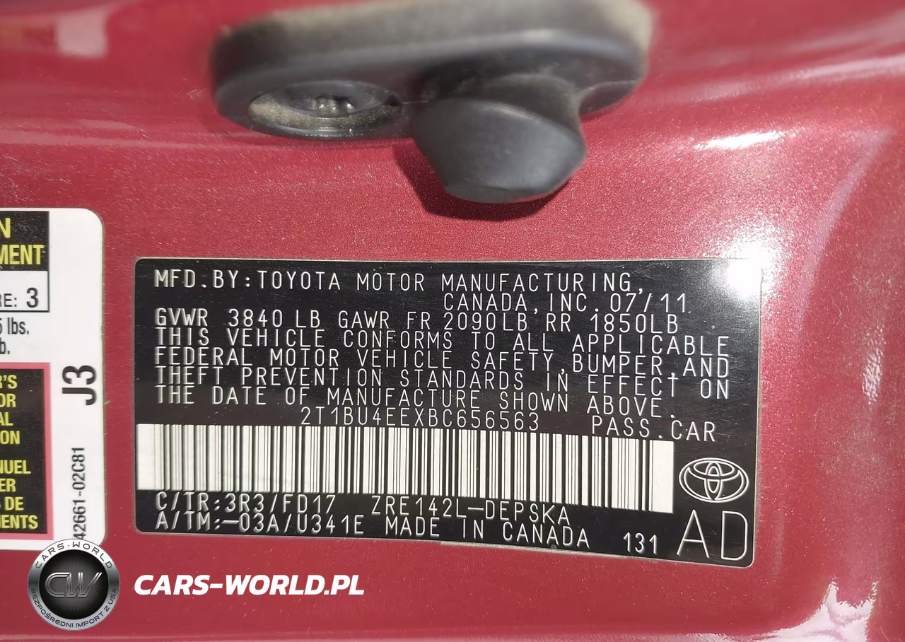 2011 Toyota Corolla S VIN:2T1BU4EEXBC656563 - 9